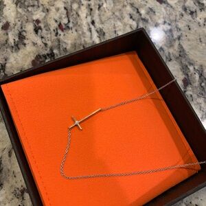 Hearts On Fire Charmed Horizontal Cross Necklace
18k Rose Gold with 18k chain